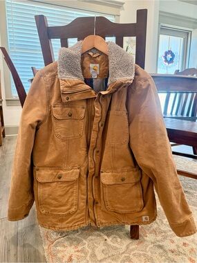 Carhartt Wesley Weathered Duck Coat XL 16/18 Brown 102247-211 Yellowstone Monica